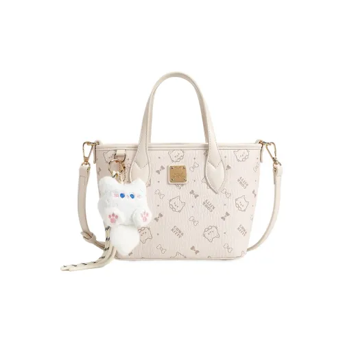 DIFFERENT FACES ПУ (полиуретан) Одно плечо Сумка Обычный Женский Абрикос Белый