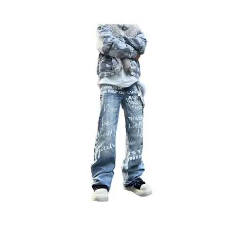 PISYPOX Blue Unisex Jeans PISYPOX Синий Унисекс Джинсы