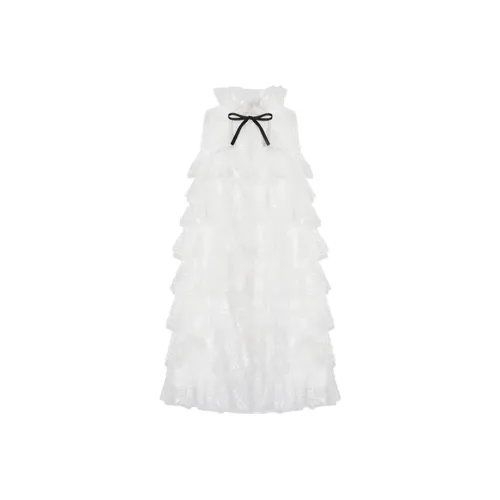 DITB Белые Женские Платья без Рукавов