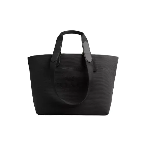 COACH Canvas с гладкой кожей тоут-сумка сумка для покупок сумка на плечо сумка большая мужская черная