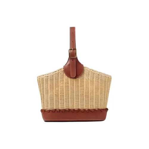 Loro Piana Прутья ивы Ведрообразная сумка Сумка Женская Солод и Красно-коричневый