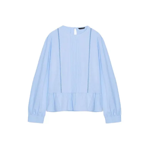 ZARA Светло-синие женские рубашки