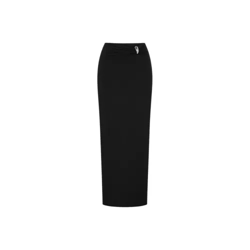 Khy x GRACE LING GRACE LING Коллаборация FW25 Длинная Юбка с Перфорацией Повседневная Юбка Женская