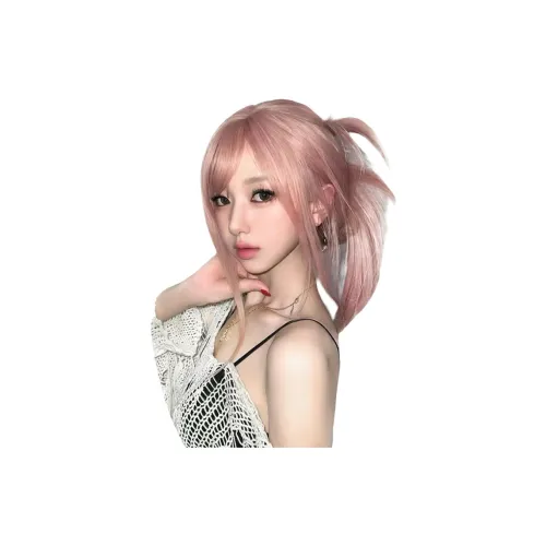 Northward Incline Грейпфрутовый розовый Длинный Прямые волосы Bangs Женская парик Высокая температура Пряжа