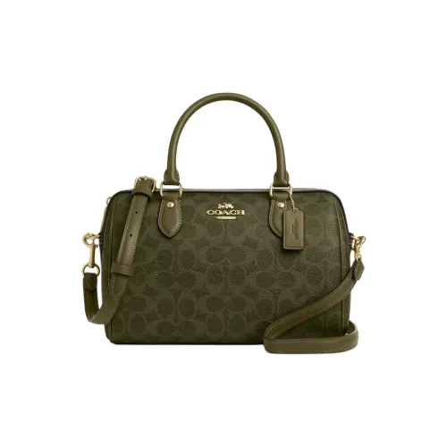 COACH Rowan Холст Одно Плечо Сумка Средний Женский Зеленый