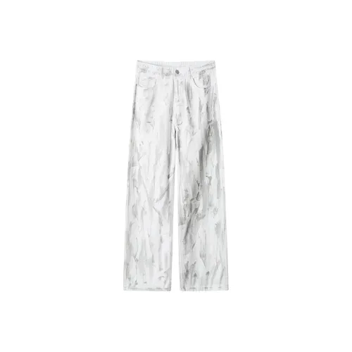 JIARONG Белый Унисекс Джинсы