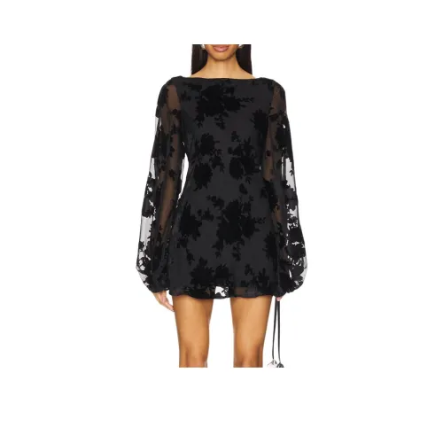 Камень Cold FO Длинный рукав Платье Женское