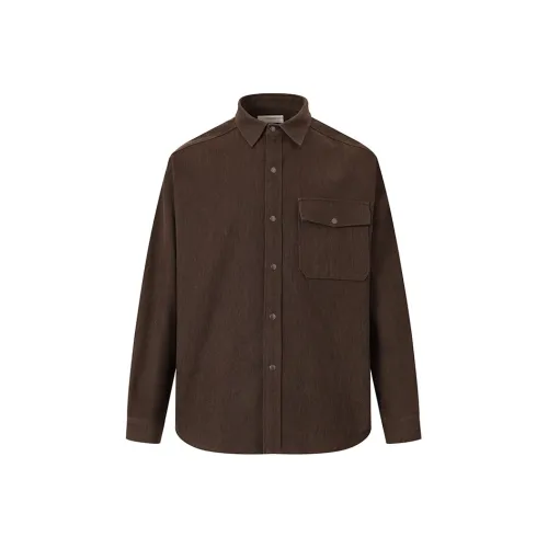 ROYA Каштаново-коричневый Кофе Мужские Рубашки