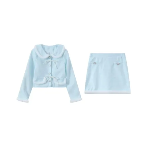 ADXKM Светло-синий женский комплект с юбкой