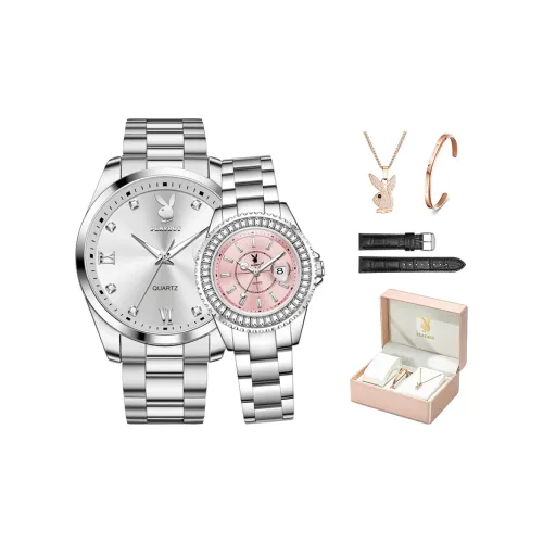 PLAYBOY Collaboration Кварцевый механизм ремешок из нержавеющей стали унисекс серебристый циферблат