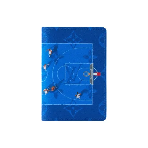 LOUIS VUITTON Pocket Organizer Картхолдер из покрытого холста Мужской Королевский синий