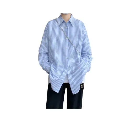 URBAN AUTHENTIC Синие Белые Полоски Улучшенные Унисекс Рубашки