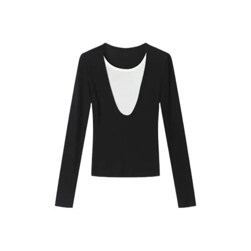 MA JOURNEE Черный Белый Женский Трикотаж