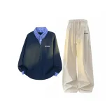 Темно-синий + Экрю