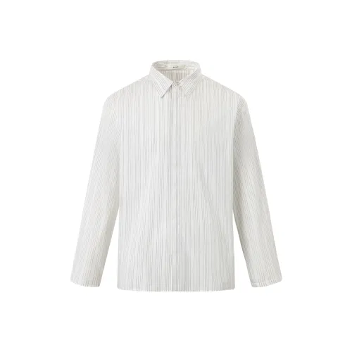 ROYA Белая подкладочная ткань Черные полосы Мужская рубашка