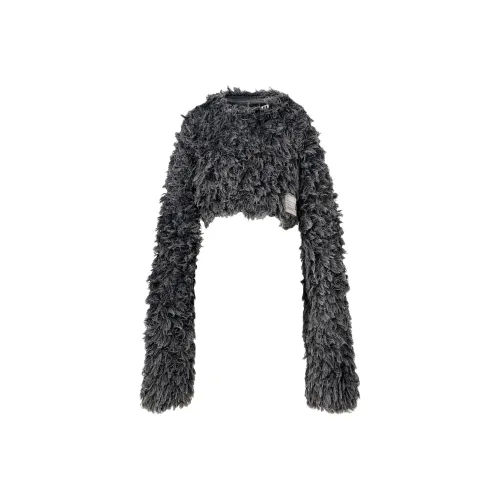 Maison Mihara Yasuhiro FW25 Отбеленный Shaggy Укороченный KNIT Свитер Трикотаж Женский