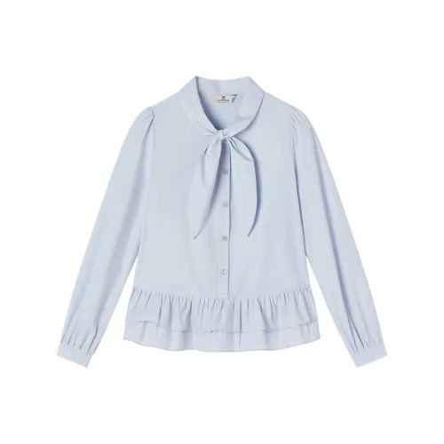 XIANGYING Морской синий Женские рубашки