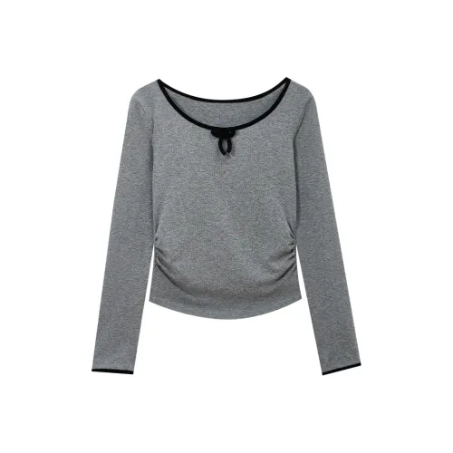 SUSANSAN Фотиния Серый Женский T-Рубашка