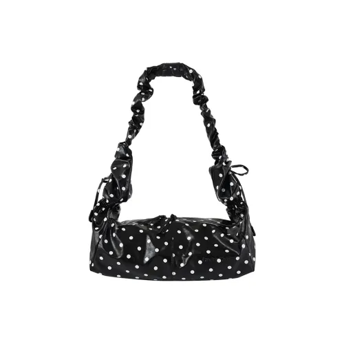 Crying Center ПУ (полиуретан) Сумка через плечо Стандартная Женская Черная с горошком Темно-умбровая Зеленая