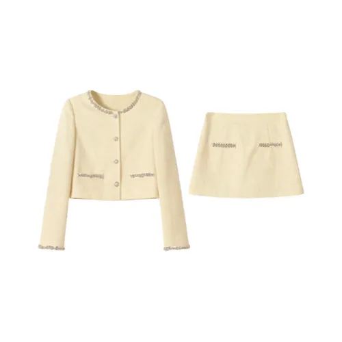 POPO.INFO Жёлтые Женские Комплекты с Юбкой