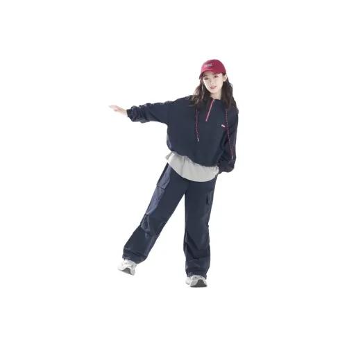 URBANSHOW Женский С капюшоном Куртка Sports Casual Рабочий стиль Брюки Mock Двухкомпонентный Комплект Осенний