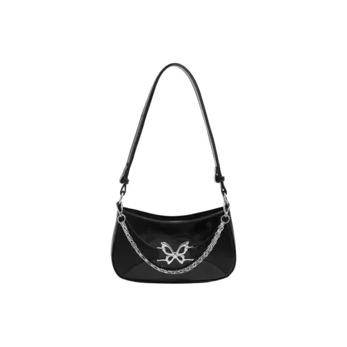 ORANGE BEAN ПУ (полиуретан) Сумка через плечо Стандартная Женская Черная Серебряная