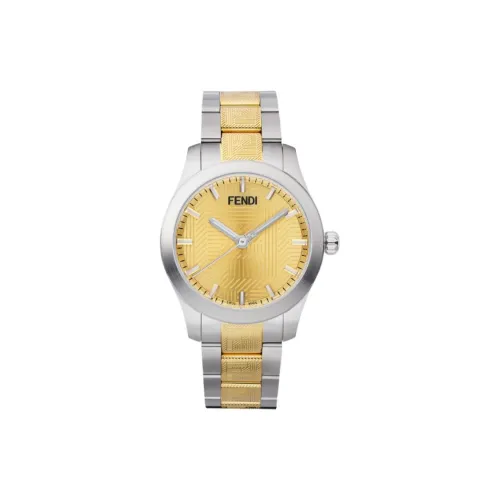 FENDI Мужские часы Кварцевый механизм Ремешок из нержавеющей стали 40 мм Золотистый циферблат