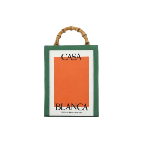 CASABLANCA Телячья кожа с хлопком тоут сумка сумка для покупок сумка мини женская изумрудно-зеленый оранжевый белый