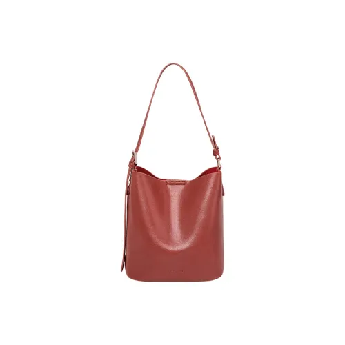 AOKANG Корова Кожа Ведрообразная Сумка Подмышечная Сумка Сумка через плечо Маленькая Женская Экрю Классический Черный Кофейный Коричневый