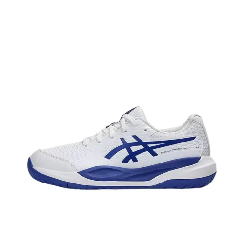 Asics Gel Resolution X Low Топ Детские Кроссовки для Тренировок Белый Синий Подростки