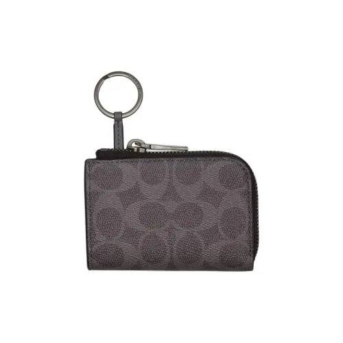 COACH Кожа Key Pouch Стандартный Мужской Угольный Серый