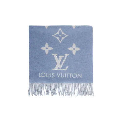 LOUIS VUITTON Studdy Reykjavik Кашемировые Вязаные Шарфы Женские Синие