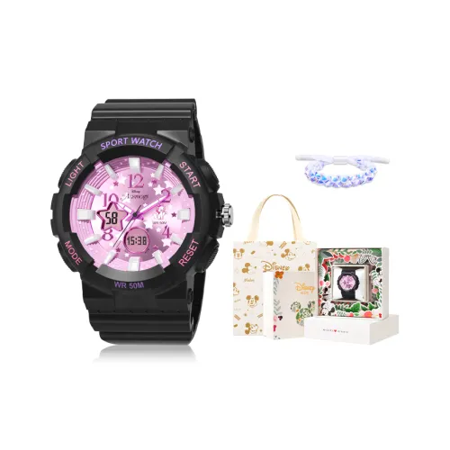 Disney Электронный Механизм Смола Ремешок Часы Женские Розовый Циферблат Часов