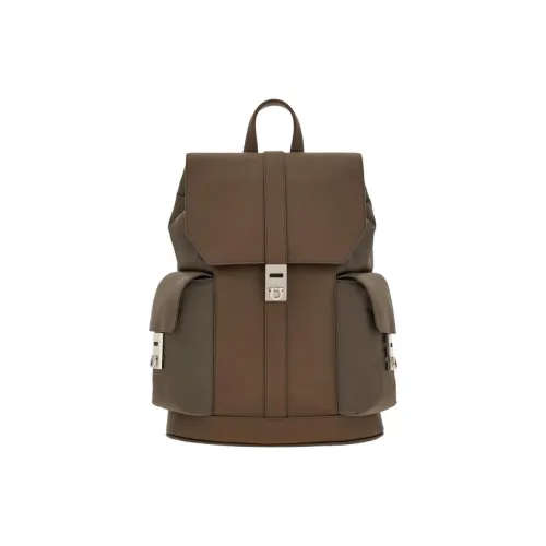 FERRAGAMO GANCINI Телячья кожа Рюкзак Мужской Цементный