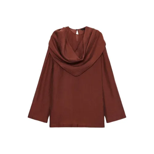 ZARA ZW Series Кирпично-красные Женские Рубашки