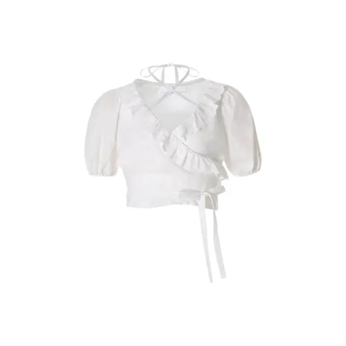 NOT YOUR ROSE SS25 Rosie Облегающая блуза Розовый кремовый Кремовый