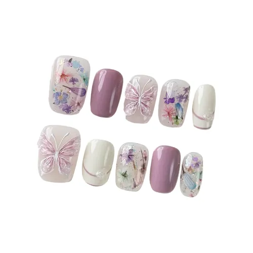 FINGERBOOK Dream Butterfly Qinghuan Короткий Квадрат Розовый Jump Цвет Милый