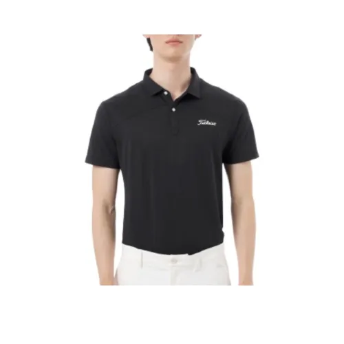 TITLEIST Мужская поло рубашка черного цвета