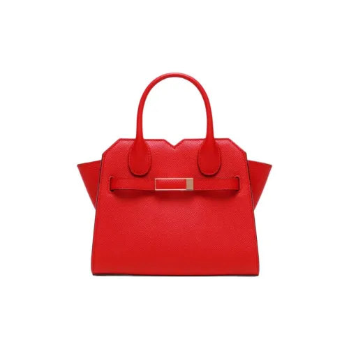 Valextra Телячья кожа Одно плечо Сумка Мини Женская Темно-красная