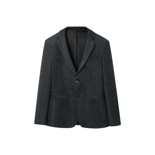 HLA Темно-серый клетчатый узор A3 Мужской деловой костюм