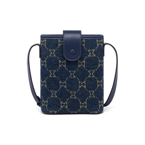 MashaLanti Деним Синтетическая кожа Чехол для телефона Сумка через плечо Стандартная Женская Черный Королевский синий