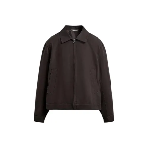 ZARA Мужские куртки темно-коричневого цвета