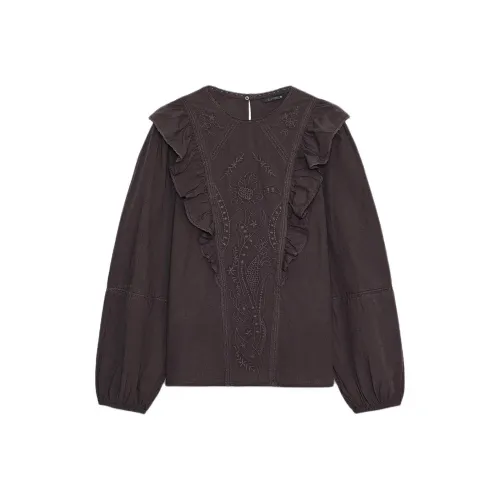 ZARA Коричневые Женские Рубашки