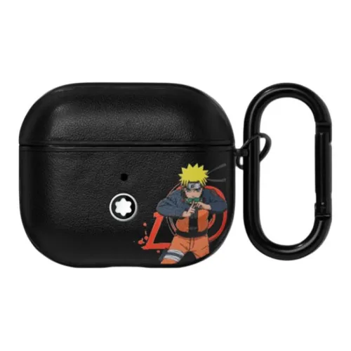 MONTBLANC Naruto Коллаборация Корова Кожа С кожаными вставками Чехол для наушников Мужской Черный