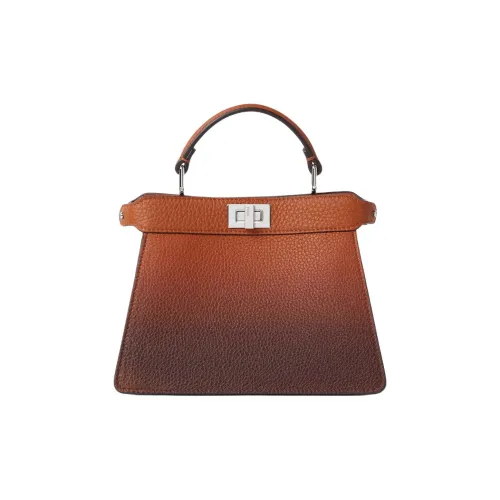 FENDI Peekaboo ISeeU Кожа Сумка Маленькая Женская Коричневая