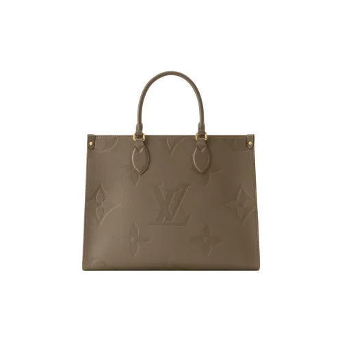 LOUIS VUITTON ONTHEGO Коровья крупнозернистая текстура Сумка среднего размера Женская Светло-зеленая