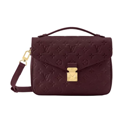 LOUIS VUITTON Pochette Metis Коровья крупнозернистая кожа Сумка через плечо Сумка среднего размера Женская Бургунди