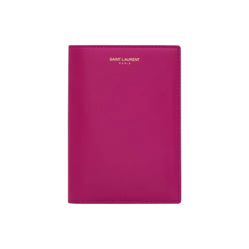 SAINT LAURENT Париж Телячья кожа Держатель для паспорта Стандартный Женский Темно-фиолетовый Красный