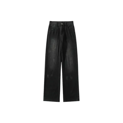 JIARONG Черные Унисекс Джинсы