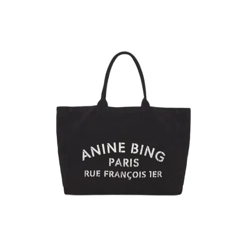 Anine Bing Холст Тоут Сумка Сумка для покупок Сумка Унисекс Черная